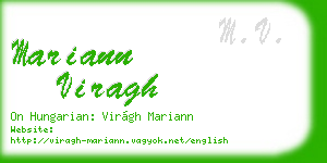 mariann viragh business card